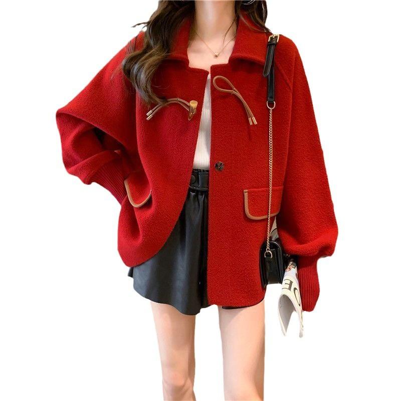 Весенние и осенние топы, трикотажные, рукав «летучая мышь», женская верхняя одежда, твидовый жакет