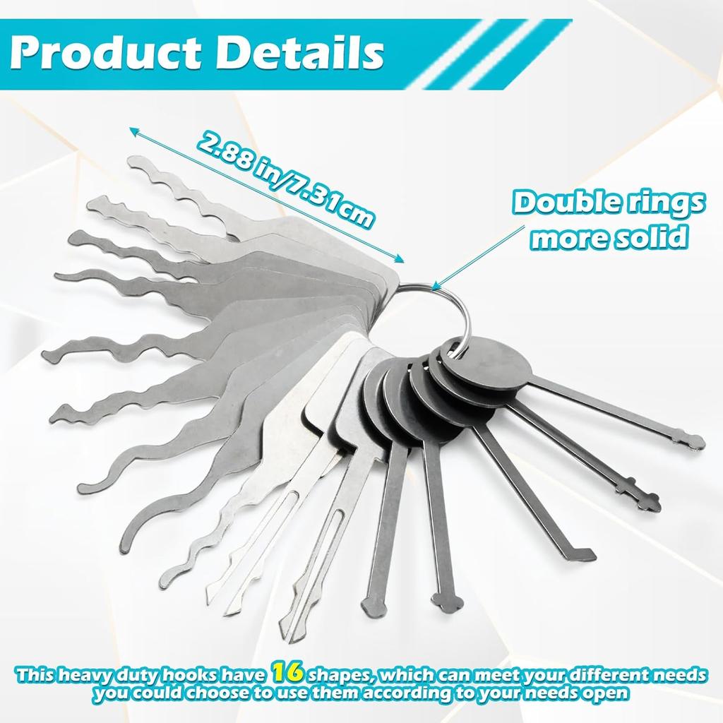 Набор крючков 16 шт. Наборы инструментов для ремонта, Крючки ручные инструменты для автомобилей, Набор инструментов-пик из нержавеющей стали для автомобиля для ящика с инструментами