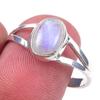 Кольцо из серебра 925 пробы с натуральным радужным лунным камнем ручной работы, размер 10 S1T55