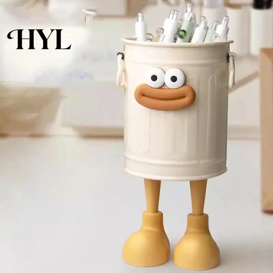 Space-saving Pen Container Cartoon Holder Round Vertical Pencil for Office Home Stationery For Desk Study Desktop Accessories Storage Organizer