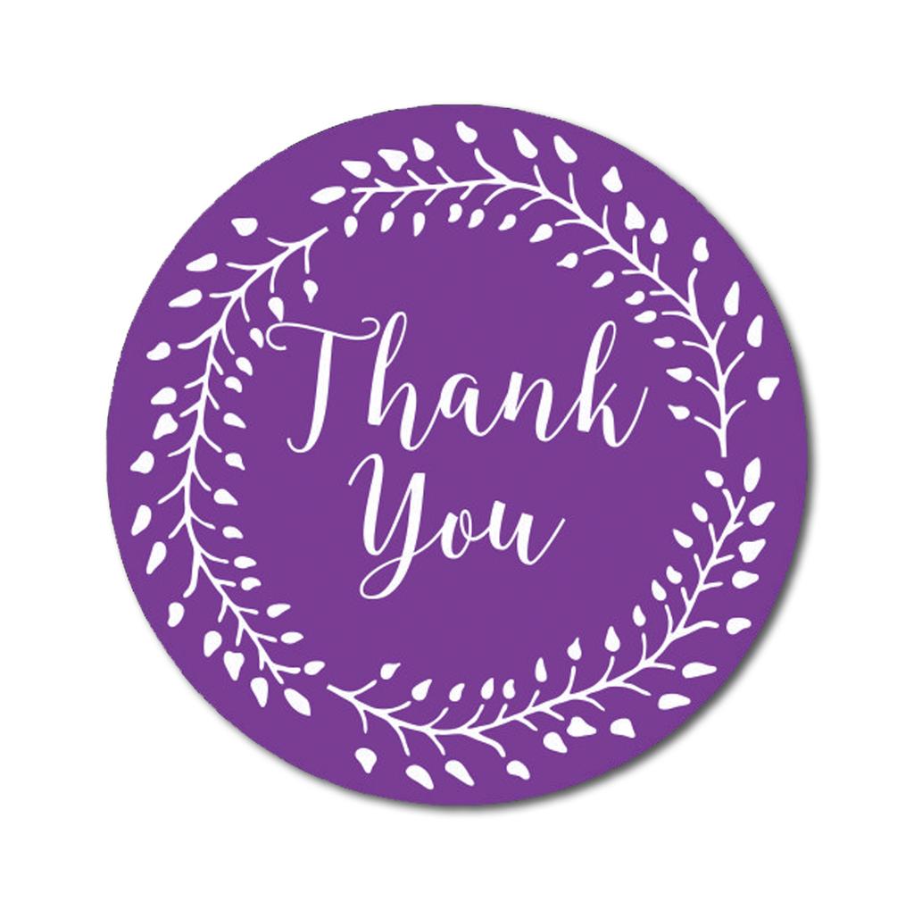 Darling Souvenir Round 1.6 Inches Black Vines Border Thank You Stickers Non Customized Gift-45