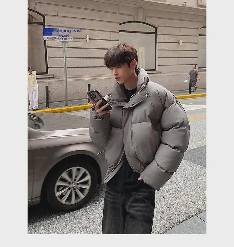 Мужская винтажная американская короткая хлопковая куртка со стойкой - Модная высококачественная черная осенне-зимняя куртка