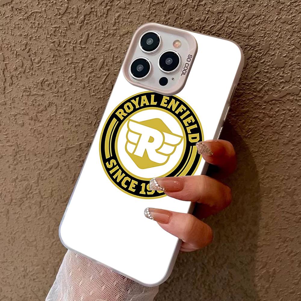 R-ROYALS E-ENFIELDS Логотип Чехол для телефона Для IPhone 16 15 14 13 12 11 17 Pro Max Plus Цвет Серебряный Корпус