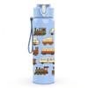 1PC Retro Train Collection Print 750ml Color Plastic Sports Water Bottle Leakproof Flip Straw Lid Suitable for Sports Office Home Use