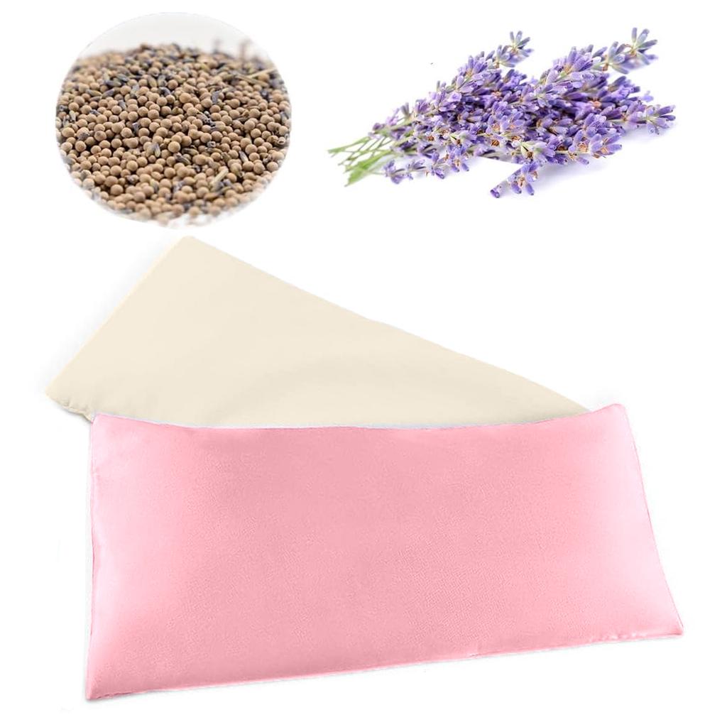 Lavender Eye Pillow for Yoga Relaxation Sleeping Microwavable Weighted Mask for Dry Eyes Hot & Cold Compress with Aromatherapy