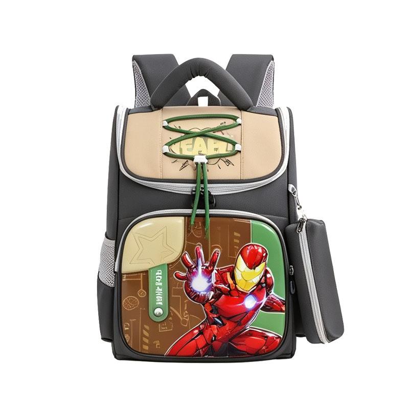3D Hard Shell Kids School Backpack Boys Girls Ages 5-10 Cartoon Character Design Oxford Fabric Padded Shoulder Straps