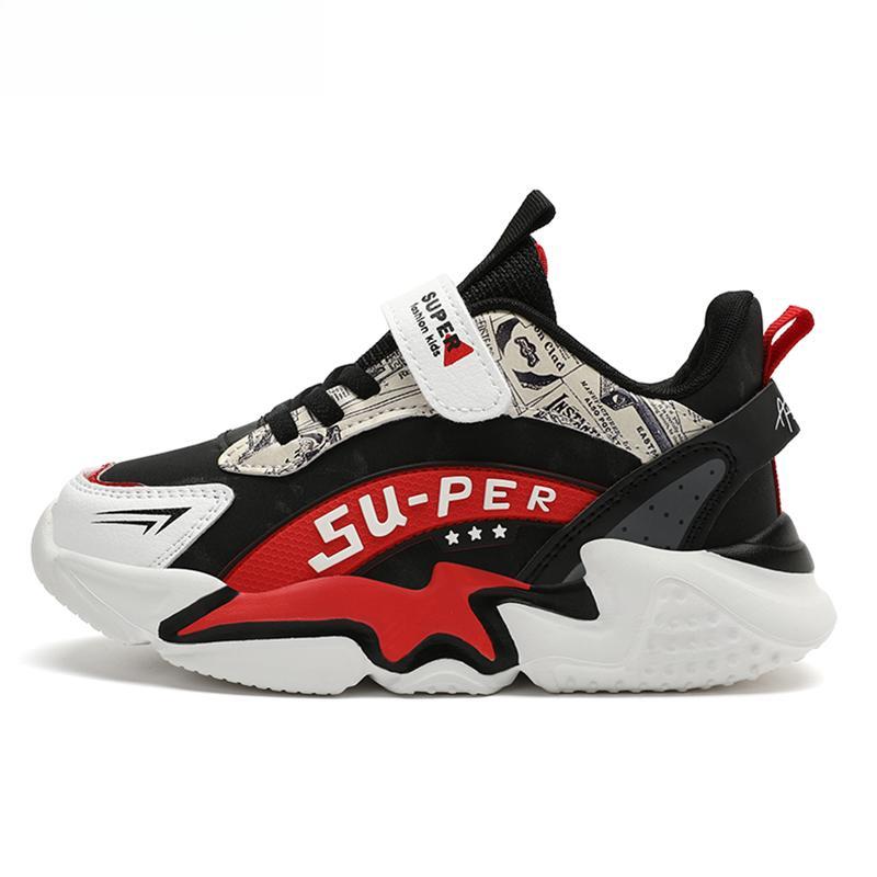 Спортивные детские кроссовки Мальчики Повседневная обувь для детей 5-16 лет Теннис Кожа Нескользящие Модные Беговые кроссовки