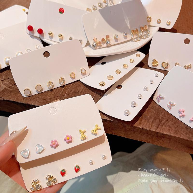 «Набор для пирсинга ушей с жемчугом в корейском стиле»: Маленькие, универсальные серьги для студентов — элегантные и простые ювелирные изделия высокого класса.