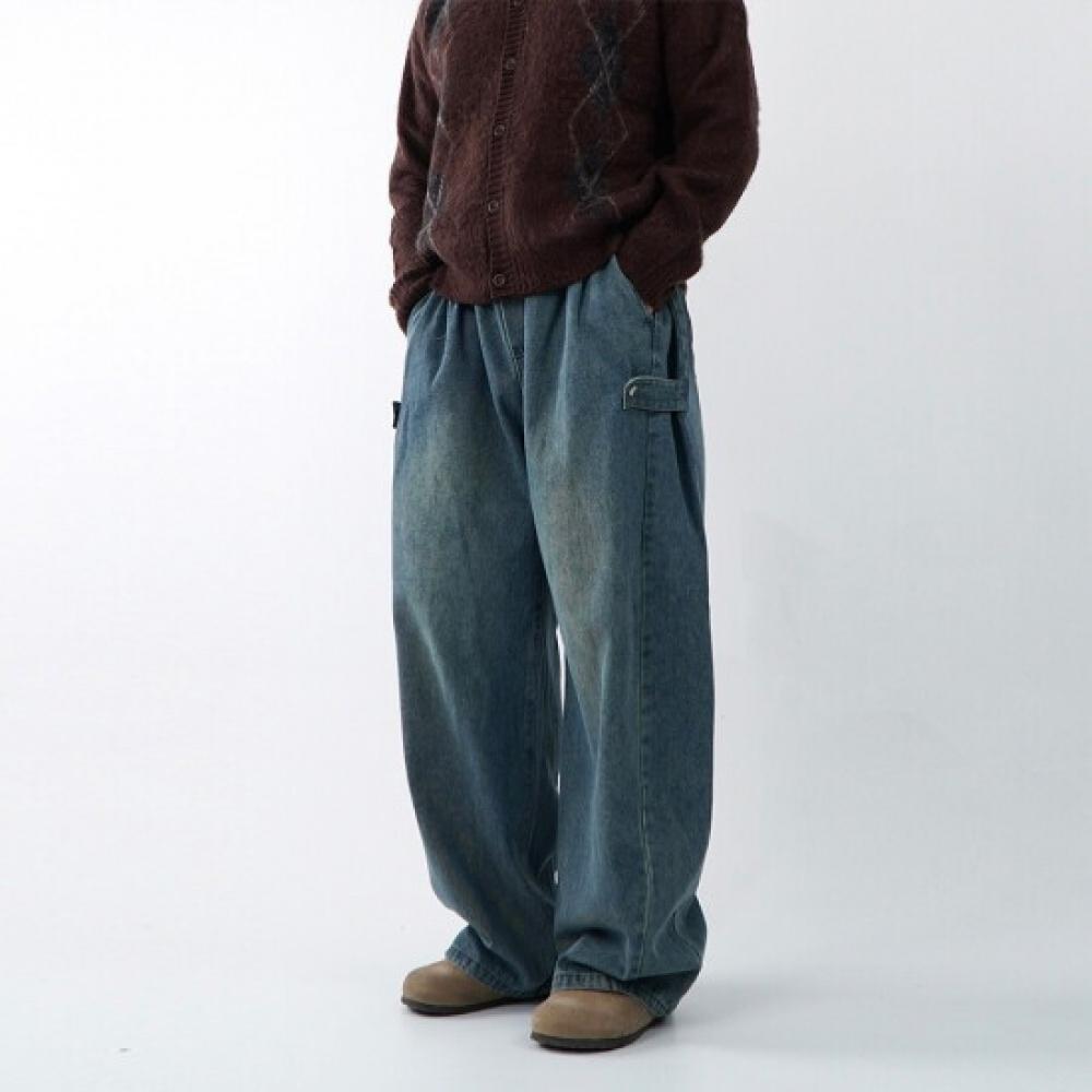 Onl Men Snap Banding Wide Jeans Black