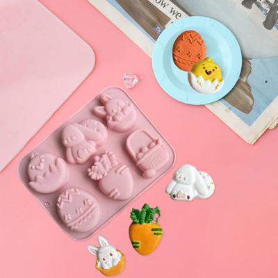 Силиконовая форма для пасхального кролика, 3D форма для яиц, шоколада, пищевая форма, не содержащая бисфенола А, термостойкая форма для желейного пудинга