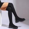 2024 Высококачественная женская обувь, женские сапоги выше колена, модные круглые носки, современные сапоги, женская горячая распродажа, носки больших размеров, сапоги