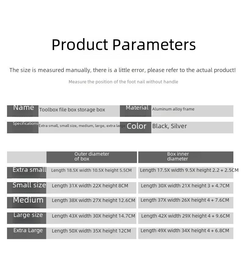 Портативный ящик для инструментов из алюминиевого сплава с замком для хранения оборудования, документов и наличных денег