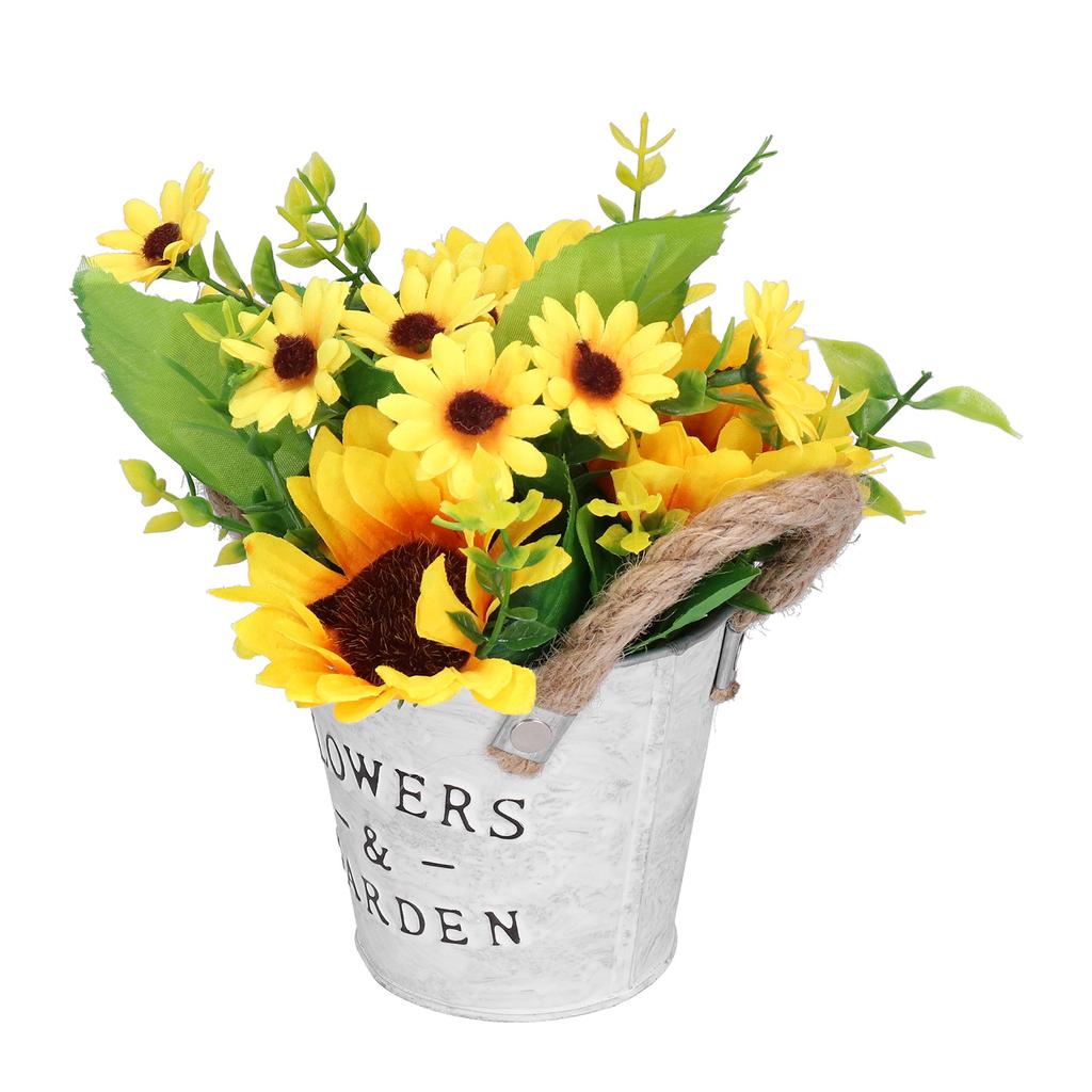 Simulation Sunflower Potted Plant High Simulation Dining Table Bonsai Fake Flower Yellow for Home Decoration