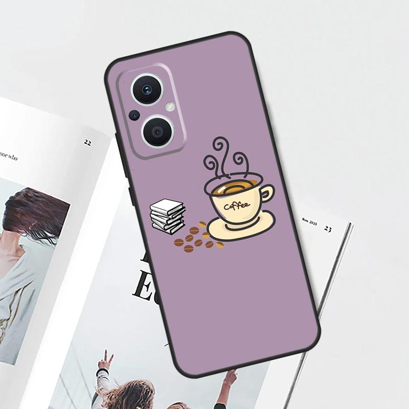 Чехол "Книги и Кофе" для OPPO Find X9 X5 X6 X8 Pro OPPO Reno 12F 14F 13F 11F 10 12 13 14 Pro 7 8 Lite