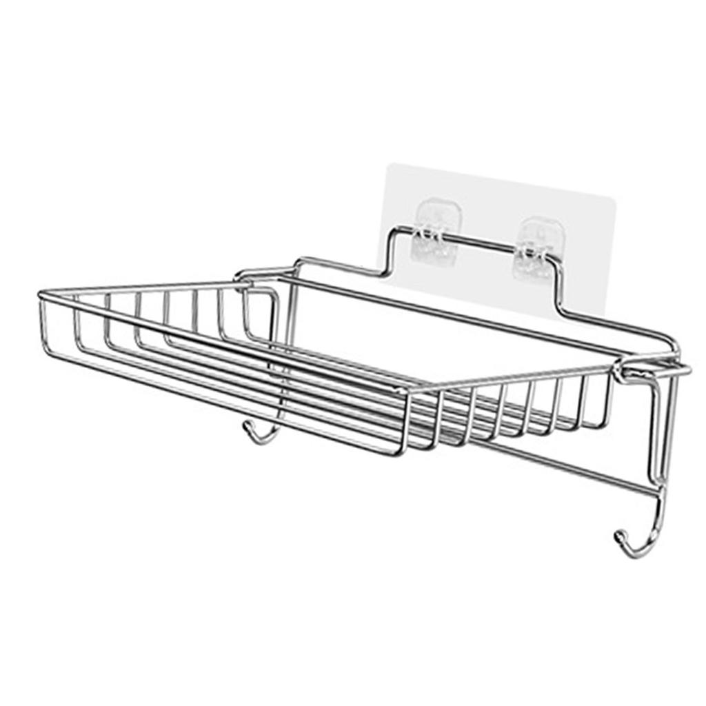 Stainless Steel Soap Bar Holder No Drilling Wall Mounted Adhesive Patch Kitchen Sponge Holder for Bathroom