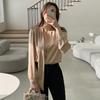 Fashion Long Sleeve Casual Shirt Women Spring and Summer Bow V-neck Solid Button Up Loose Blouses Women Elegant Simple Office Shirt Chic Tops 26436