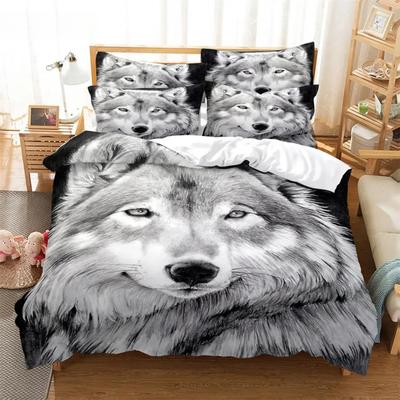Комплект постельного белья Wolf, комплект пододеяльников, комплект постельного белья с 3D-печатью, комплект постельного белья размера Queen, модный дизайн
