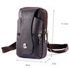 WTEMPO 3 Layer Leather Men's Mobile Phone Waist Bag Men's Multifunctional Waist Belt Crossbody Hanging Bag Outdoor Sports Leather Bag
