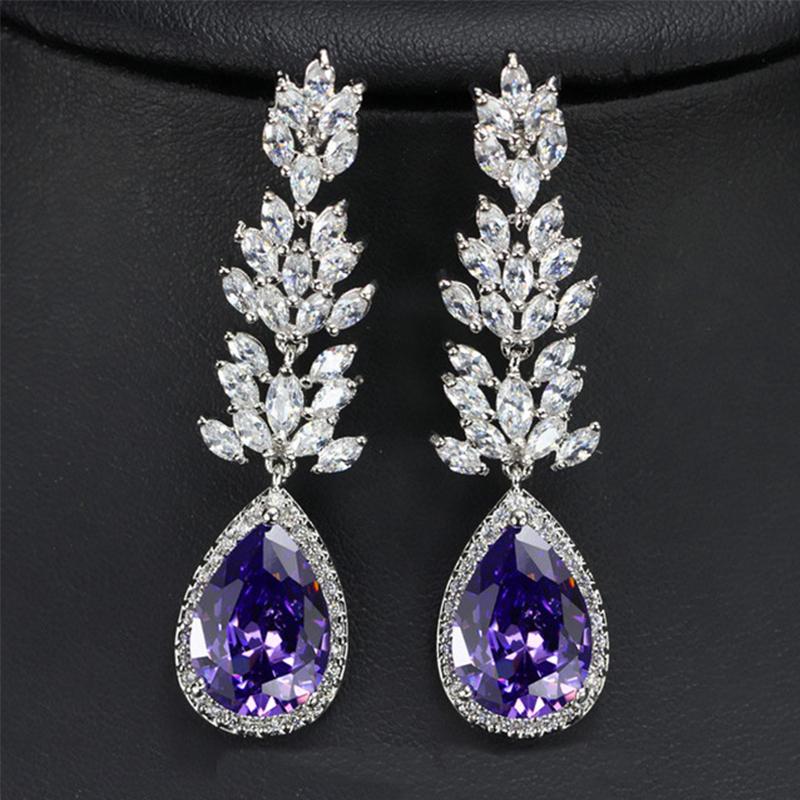 WWJ Высокое качество длинные черные серьги модные женские украшения с кубическим цирконием