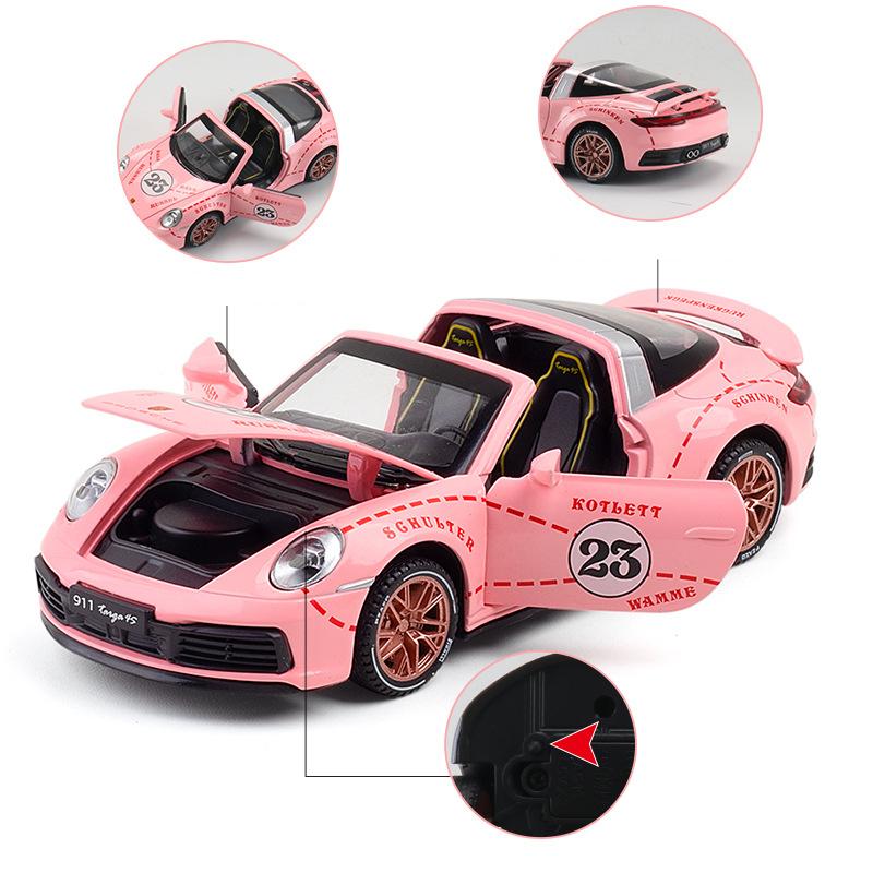 1/32 Porsche 911 Кабриолет TARGA 4S Сплавной Гоночный Автомобиль Модель Литая Металлическая Игрушка Модель Автомобиля Симуляция Звука Света Подарок
