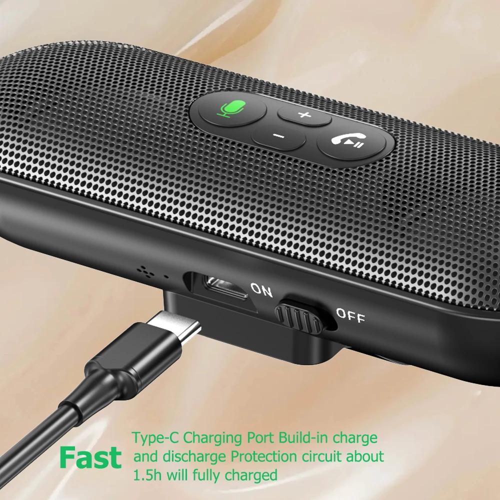 Bluetooth 5.4 Динамик Handsfree Автомобильный Комплект Крепление Для Солнцезащитного Козырька Беспроводной Аудио Ресивер Громкая Связь Громкий Музыкальный Плеер Двойной Микрофон