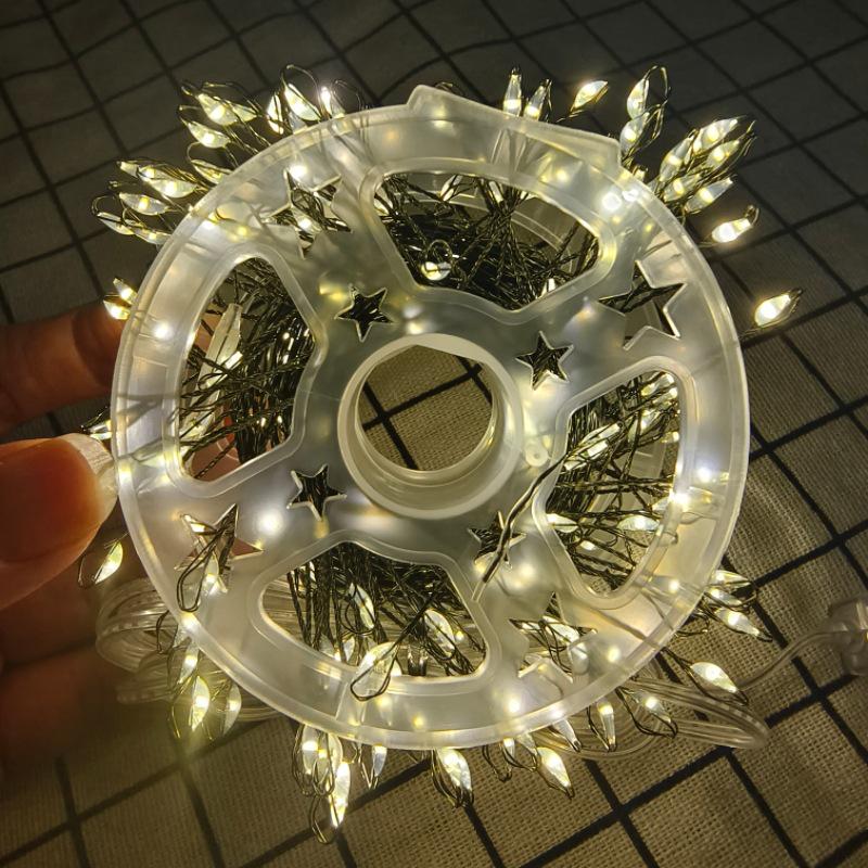 Cross-Border LED Firecracker String Lights, Black Centipede Copper Wire, Outdoor Holiday Courtyard Christmas Decoration Fairy Lights.