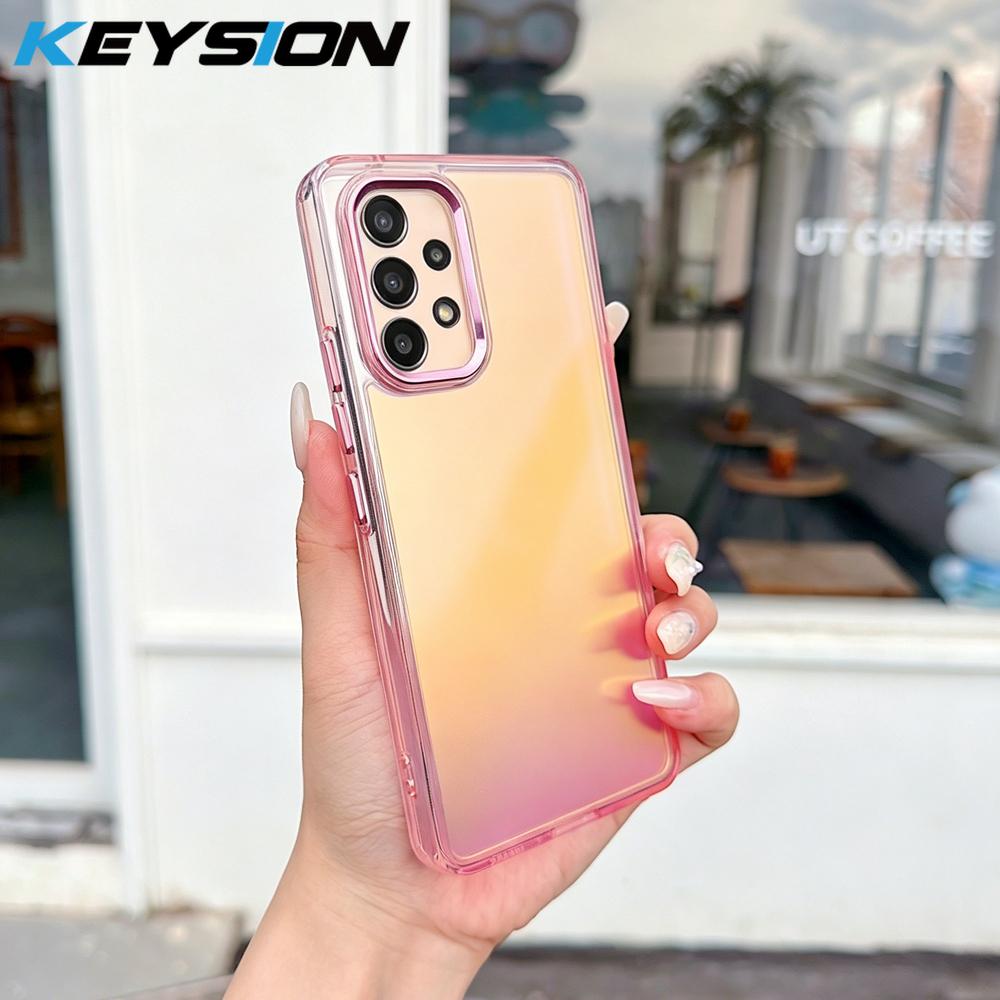 KEYSION Модный лазерный градиентный цветной чехол для телефона Samsung A53 5G A52S 5G, противоударная задняя крышка из TPU+PC для Galaxy A13 4G 5G