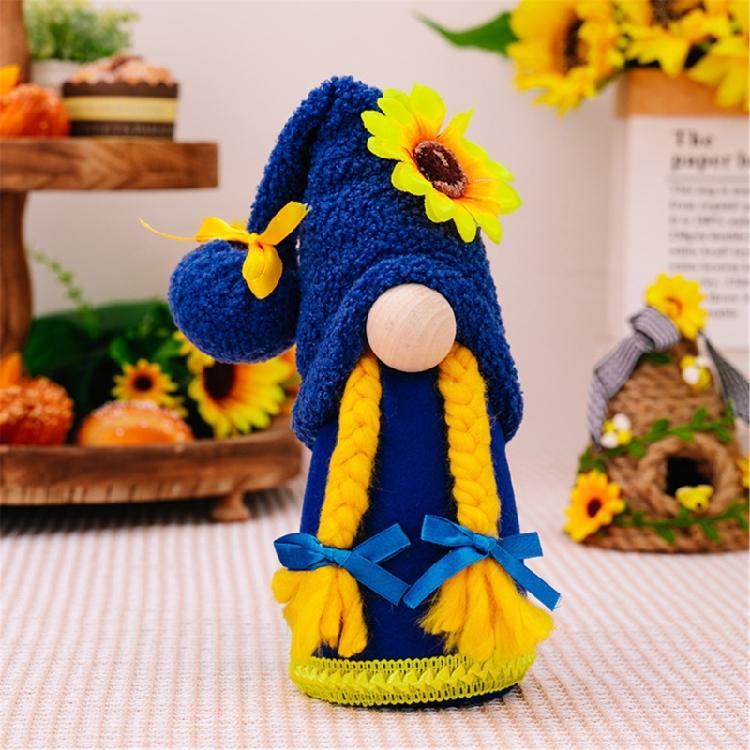 Sunflowers Gnomes Kitchen Tiered Tray Decros Spring Sunflowers Faceles Doll