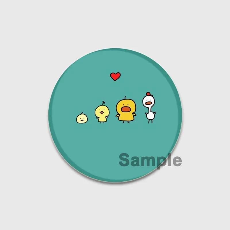 32/44/58mm Cartoon Honk White Goose Brooches Pins Cute Animal Duck Round Badges Clothes Lapel Pin Fashion Jewelry Gift Accessory