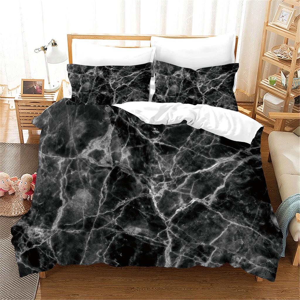 3D черный мрамор современная текстура золотая абстрактная серия полиэстер полный комплект постельного белья односпальная двуспальная кровать пододеяльник 2 шт наволочка
