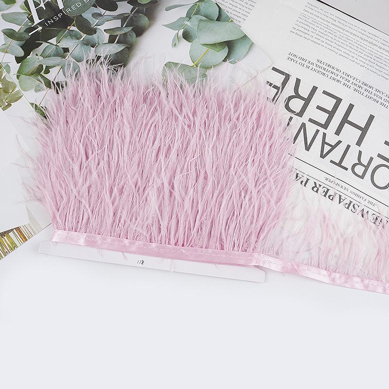 8-10Cm Ostrich Feather Wedding Dress Diy Performance Clothing Accessories Feather Tassel Including Webbing