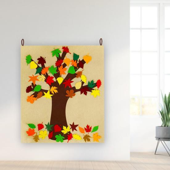 Наборы для поделок из осенних листьев, набор для самостоятельного изготовления досок объявлений с 52 наклейками в виде кленовых листьев, настенное украшение на День благодарения