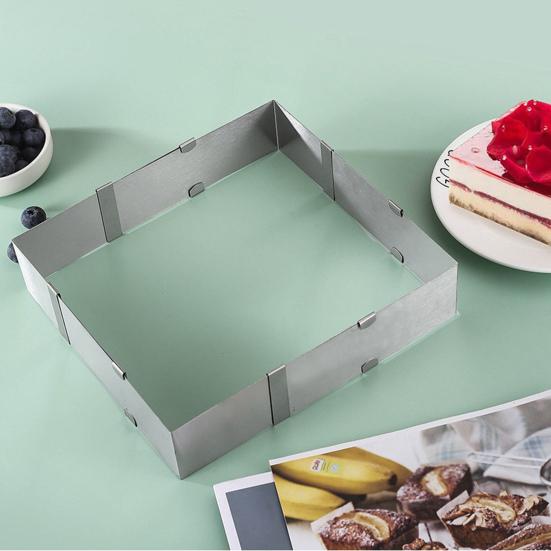 Кольцо для мусса из нержавеющей стали, большой квадрат, регулируемый размер, легко чистится, удобная форма для чистки торта