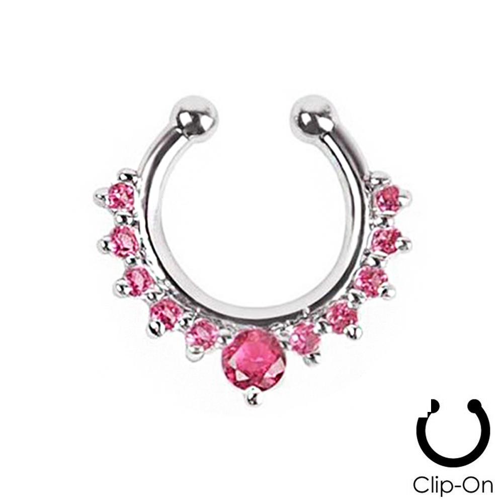 16 г стальной золотой фианит поддельный пирсинг септум смешанные стили ложный септум носовые кольца кликеры мужские украшения для тела пирсинг нариз дайт хеликс