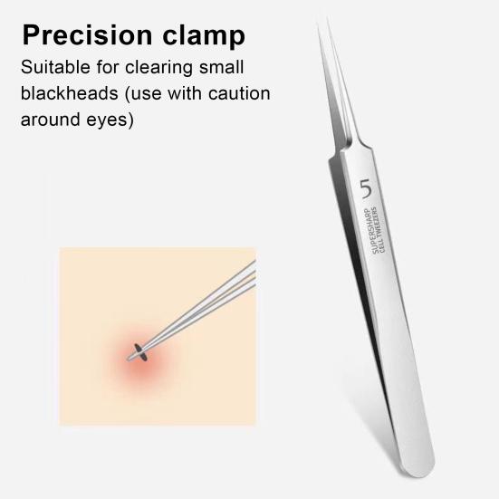 Инструмент для удаления угрей Пинцет из нержавеющей стали для удаления угрей для чистой кожи Пинцет для удаления угрей с противоскользящей ручкой Инструмент для извлечения угрей