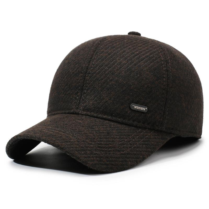 Autumn Winter Men's Warm Cap Middle-Aged Winter Baseball Cap Outdoor Velvet Thick Cotton Cap