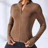Women‘s Tights Sports Clothes Tracksuits Work Out Fitness Jacket Zipper Long Sleeve Coat Running GYM Yoga Tops