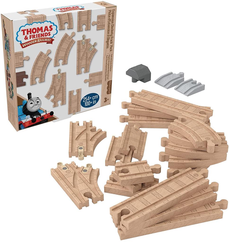 Thomas the Tank Engine Wooden Rail Series (Thomas) Create Your Own Course Straight & Curved Expansion Rail Set [Ages 3 and Up] [30 Pieces] HDX06
