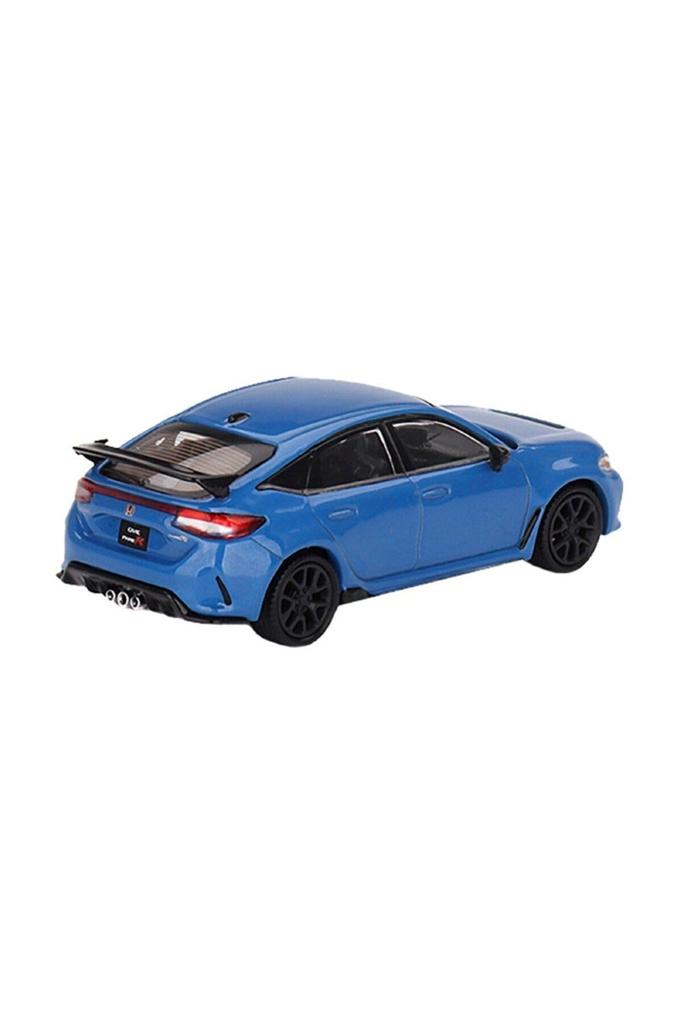 TrueScale Miniatures MINI GT Scale Honda Civic Type R 2023 Boost Blue Pearl Drive Finished Model 1/64 Left-Hand