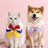 Кружевной ошейник-бантик для кошек и собак, модный галстук, праздничный галстук для домашних животных, костюмный ошейник, регулируемый галстук для домашних животных
