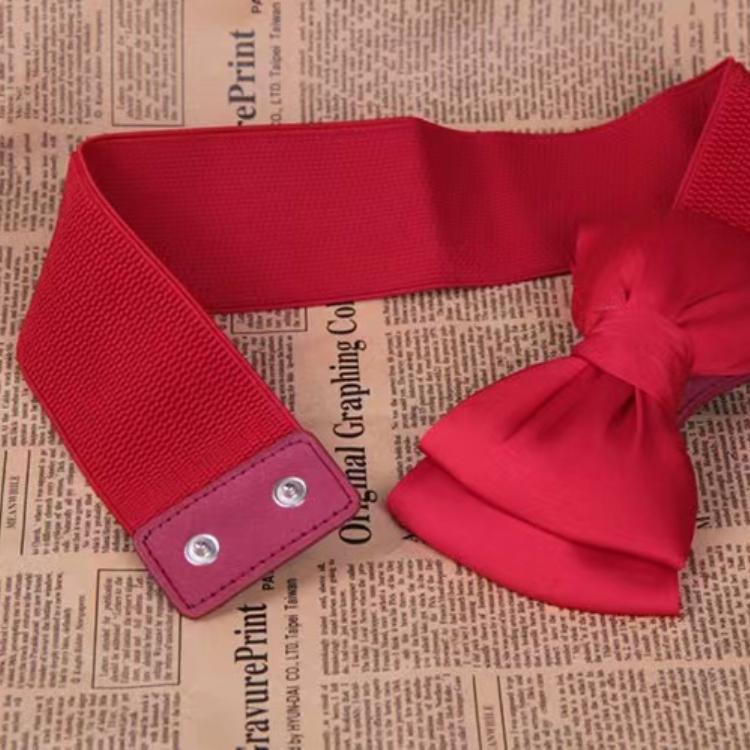 Летний элегантный милый пояс с большим бантом, эластичный широкий эластичный ремень для платья, новые дизайнерские ремни для женщин, винтажный пояс для девочек