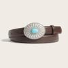 Silver Buckle Women's Belt Simple Waist Strap Fashion Waist Belt  Dress Decoration