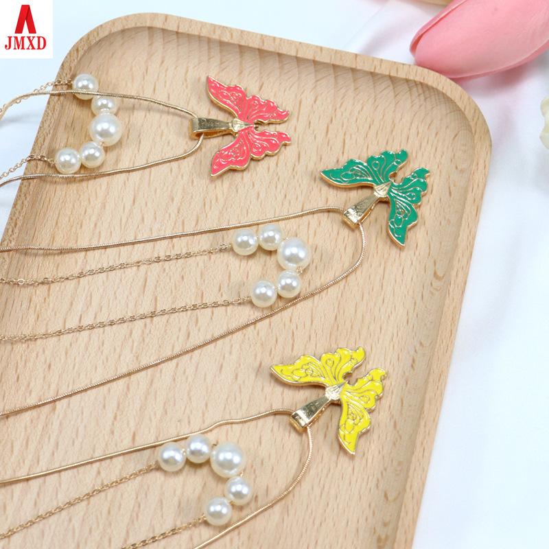 JMXD-Барби ожерелье принцессы с жемчугом и бабочкой ожерелье принцессы с кристаллами пара подруга ювелирные изделия подарочные товары