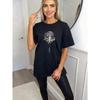 Oversized T Shirt Black Tree Of Life Mandala Design For Yoga And Casual Wear