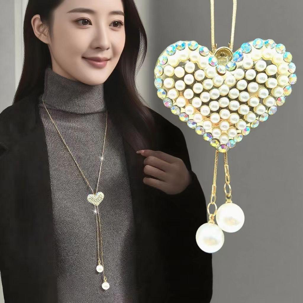 Элегантное ожерелье-цепочка с кисточкой для женщин - Универсальный, высококлассный европейский и американский дизайн для осенне-зимней моды