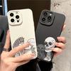 Роскошный Забавный Милый Чехол со Скелетом, Черепом и Кошкой для iPhone SE 2020 7 8 Plus 14 13 12 11 Pro Max X XS XR Мягкие Силиконовые Задние Крышки