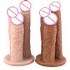Реалистичный силиконовый фаллоимитатор с тремя головками, вагина, точка G с присоской, анальная пробка, огромные фаллоимитаторы, женские секс-игрушки, секс-игрушки для геев