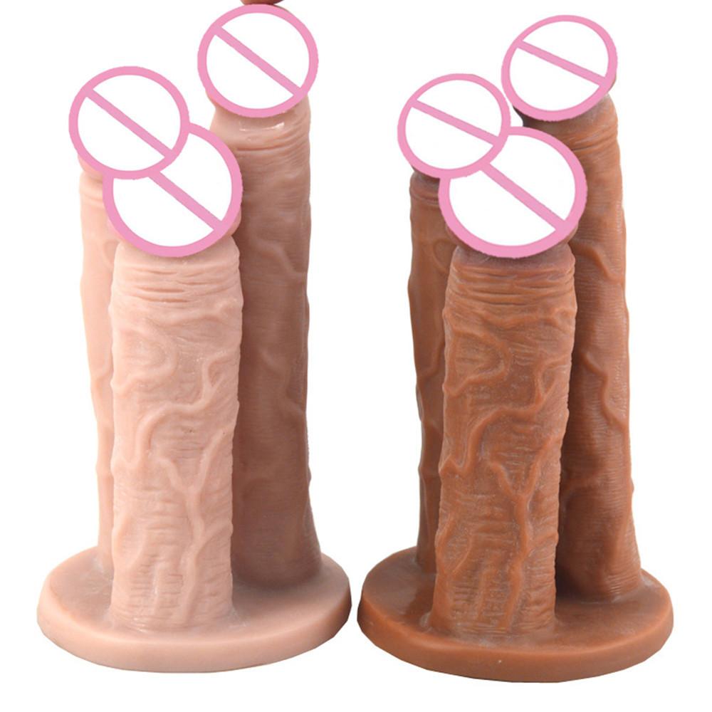 Реалистичный силиконовый фаллоимитатор с тремя головками, вагина, точка G с присоской, анальная пробка, огромные фаллоимитаторы, женские секс-игрушки, секс-игрушки для геев
