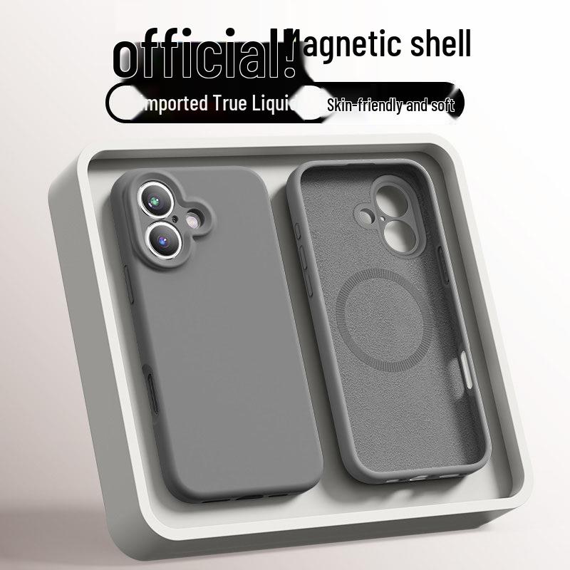 Чехол из жидкого силикона для iPhone 14 Pro, совместимый с MagSafe, с внутренней магнитной вставкой и защитой от падений