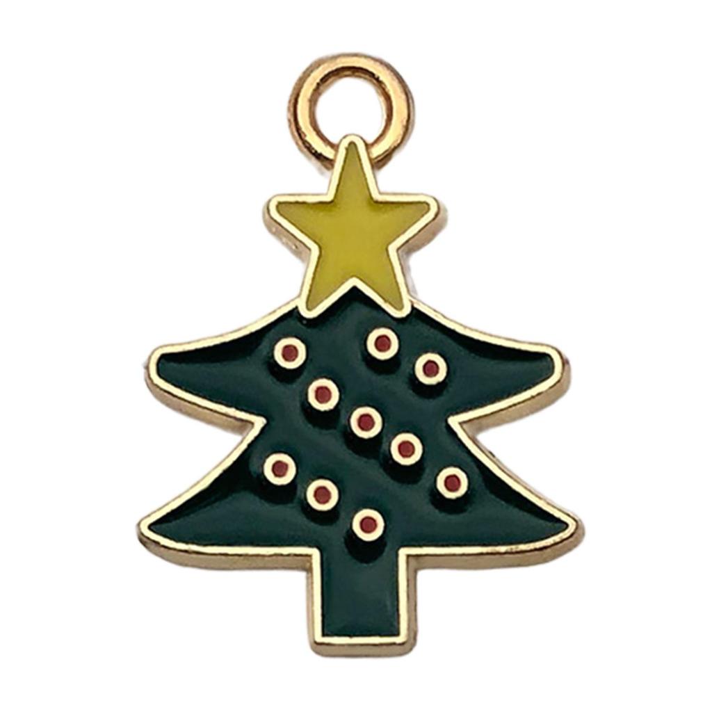 Set of 50 Christmas Oil Drop Pendants: Cute Santa, Snowman, Tree DIY Jewelry Accessories